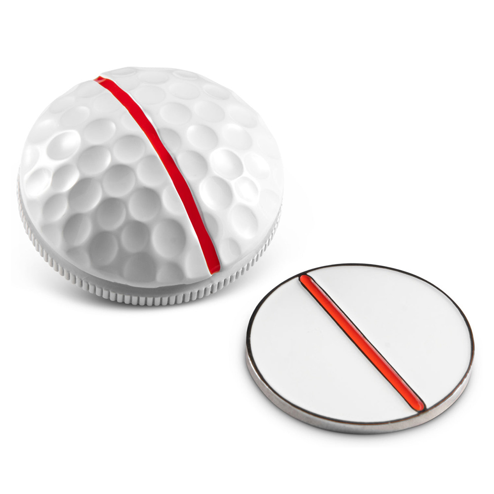 On Point Dimpled Red Golf Ball Marker