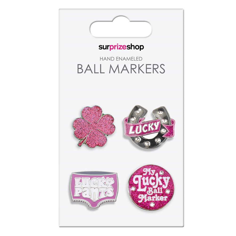 SurprizeShop Pink Good Luck Golf Ball Marker Set