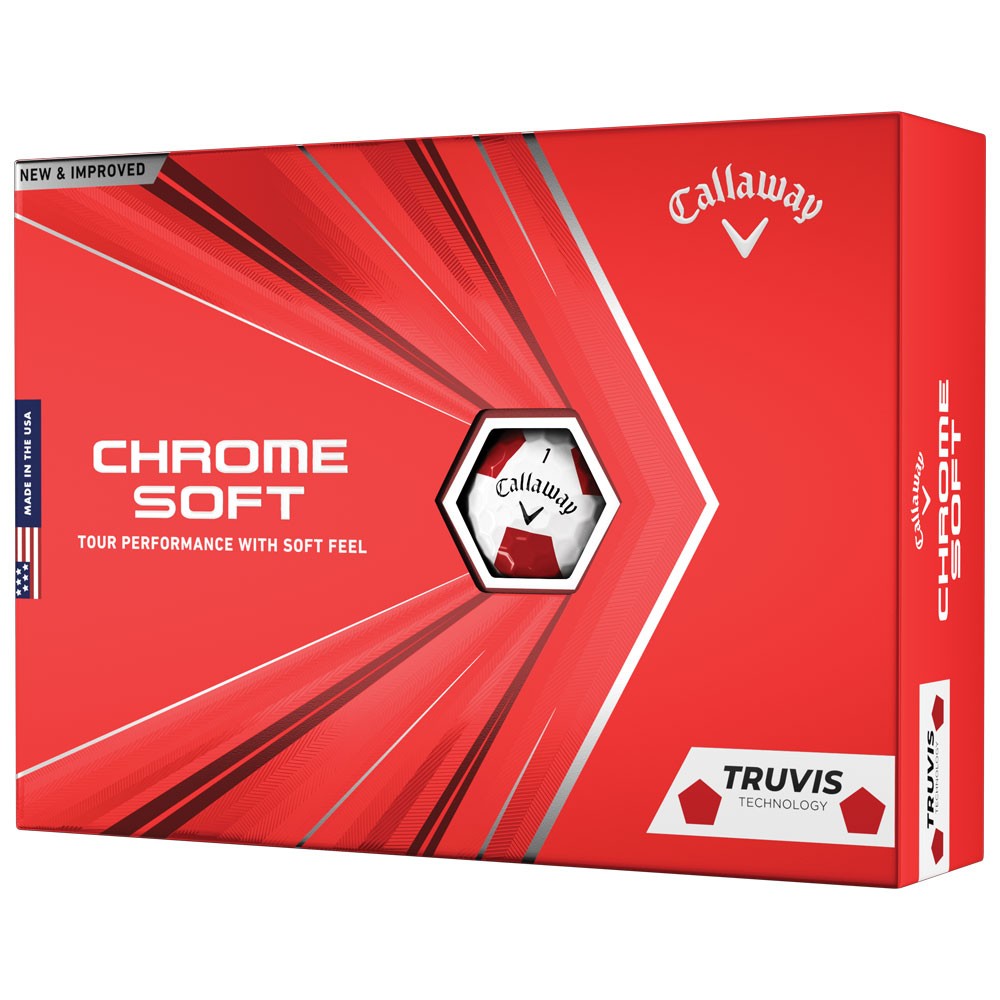 Callaway Chrome Soft 2021 Truvis White Red Golf Balls